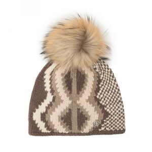 Bogner women brown pattern beanie